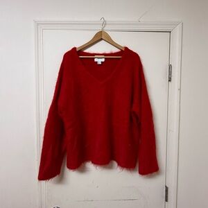 H&M Vibrant Red V-Neck Sweater